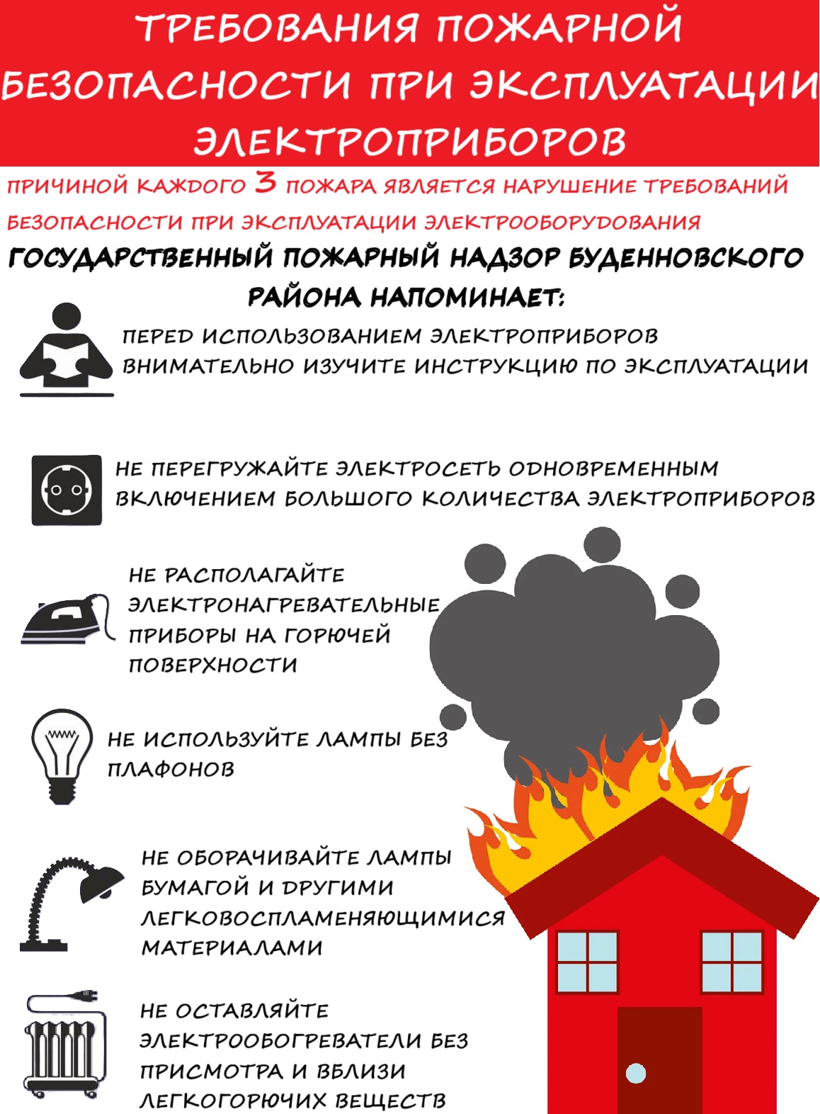 Памятка "Требования пожарной безопасности при эксплуатации электроприборов" Памятка "Требования пожарной безопасности при эксплуатации электроприборов".